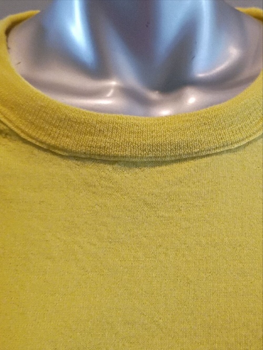 J. Crew-Tippi Sweater-Sz Small-100% Merino Bright Yellow Crewneck 3/4 Sleeves - Picture 4 of 8